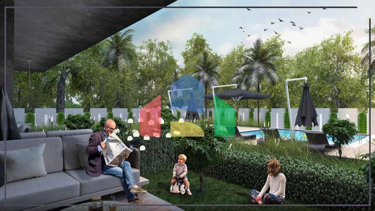 Квартиры планировки 2+1 и 3+1 в микрорайоне Ешильбахче - Анталья