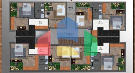 Квартиры планировки 2+1 и 3+1 в микрорайоне Ешильбахче - Анталья