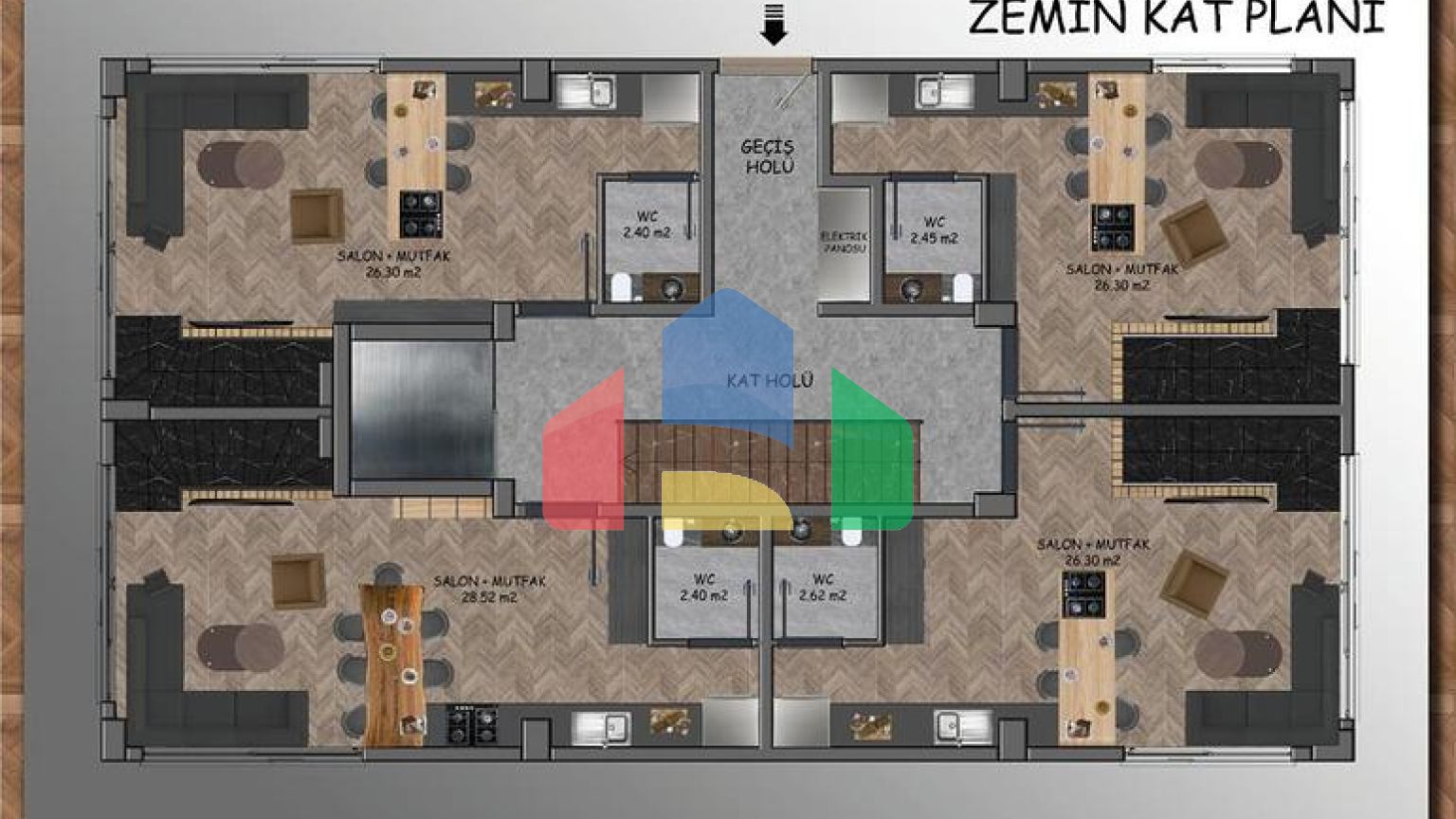 Квартиры планировки 2+1 и 3+1 в микрорайоне Ешильбахче - Анталья