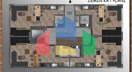 Квартиры планировки 2+1 и 3+1 в микрорайоне Ешильбахче - Анталья