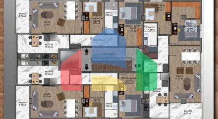 Квартиры планировки 2+1 и 3+1 в микрорайоне Ешильбахче - Анталья