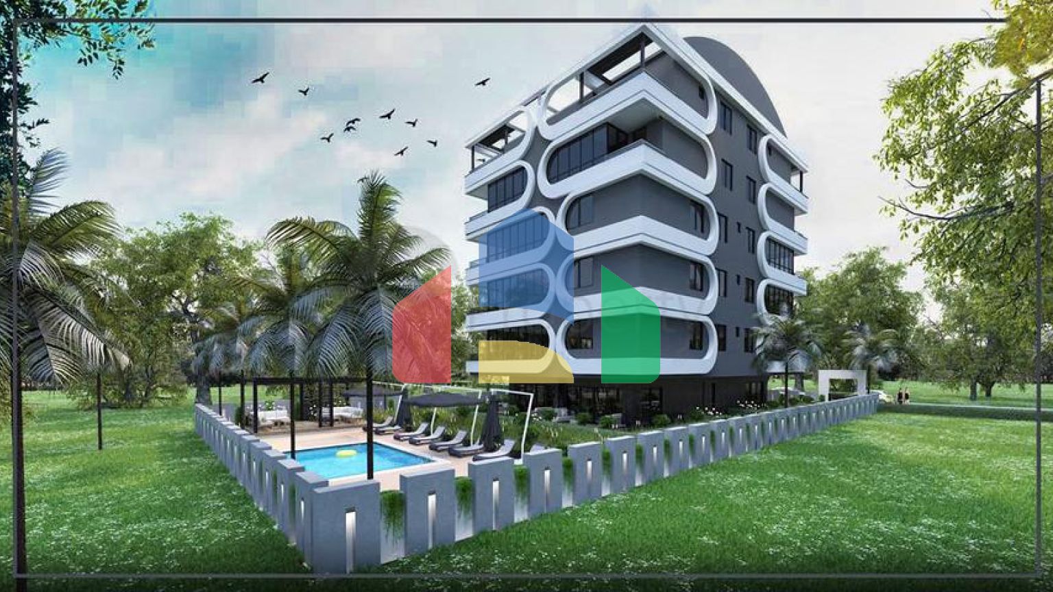 Квартиры планировки 2+1 и 3+1 в микрорайоне Ешильбахче - Анталья