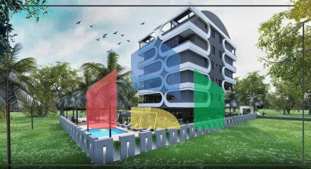 Квартиры планировки 2+1 и 3+1 в микрорайоне Ешильбахче - Анталья