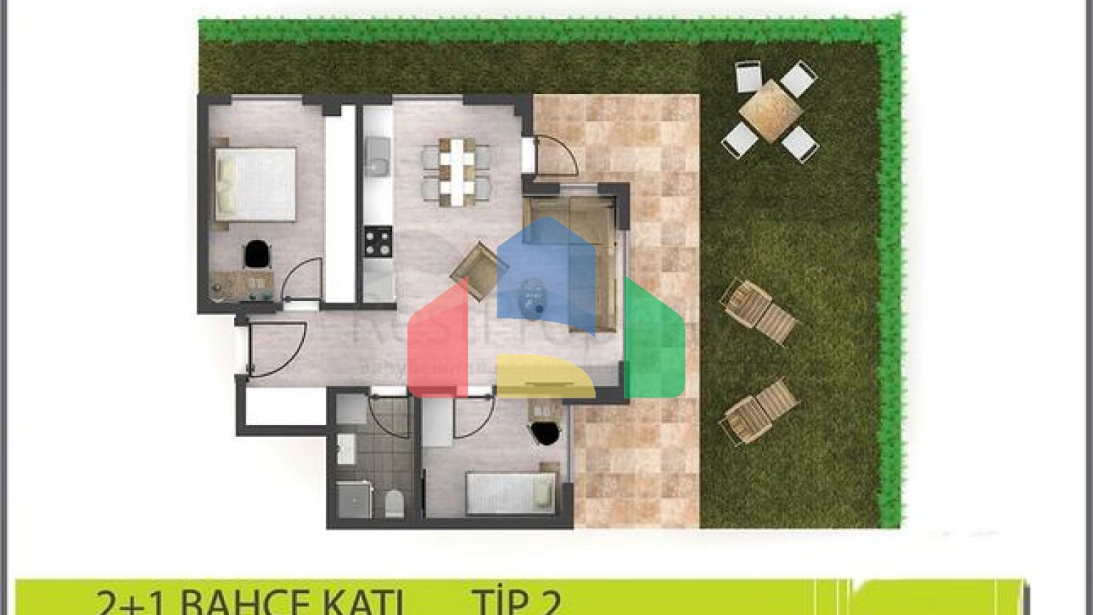 Квартира планування 2 + 1 в мікрорайоні Алтинова - Анталія