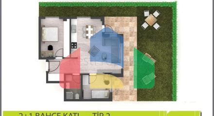 Квартира планування 2 + 1 в мікрорайоні Алтинова - Анталія