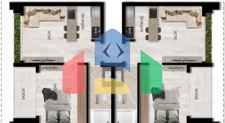 Квартири планування 1 + 1 і 2 + 1 в районі Кепез - Анталія