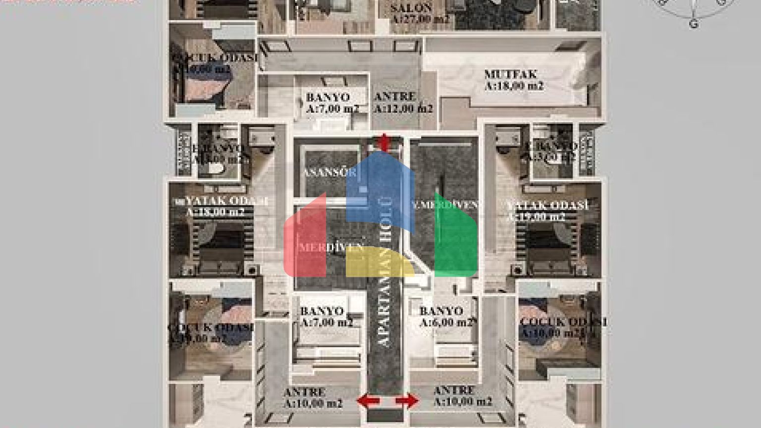Квартири планування 2+1 , 3+1 і 4+1 в районі Кепез - Анталія