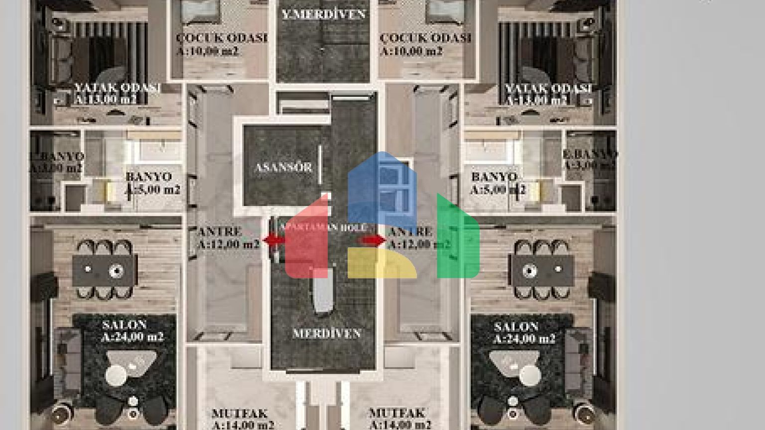 Квартири планування 2+1 , 3+1 і 4+1 в районі Кепез - Анталія