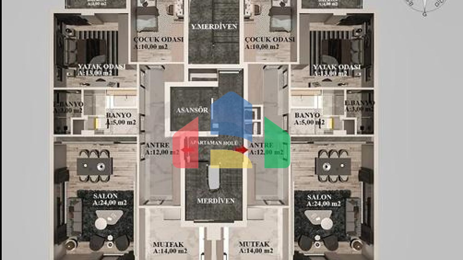 Квартири планування 2+1 , 3+1 і 4+1 в районі Кепез - Анталія