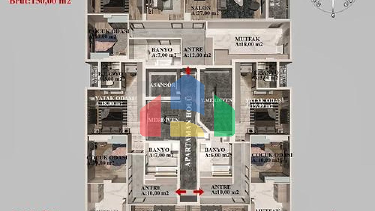 Квартири планування 2+1 , 3+1 і 4+1 в районі Кепез - Анталія