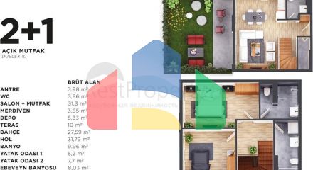 1+1 and 2+1 apartments in Kepez - Antalya area