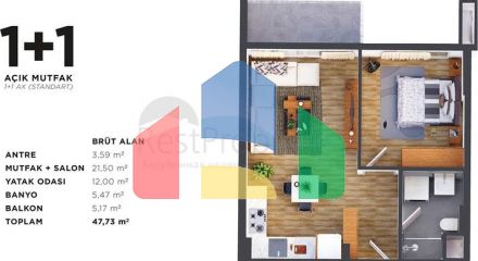 1+1 and 2+1 apartments in Kepez - Antalya area