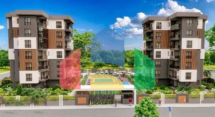 Квартири планування 1+1,2+1 в районі Кепез-Анталія