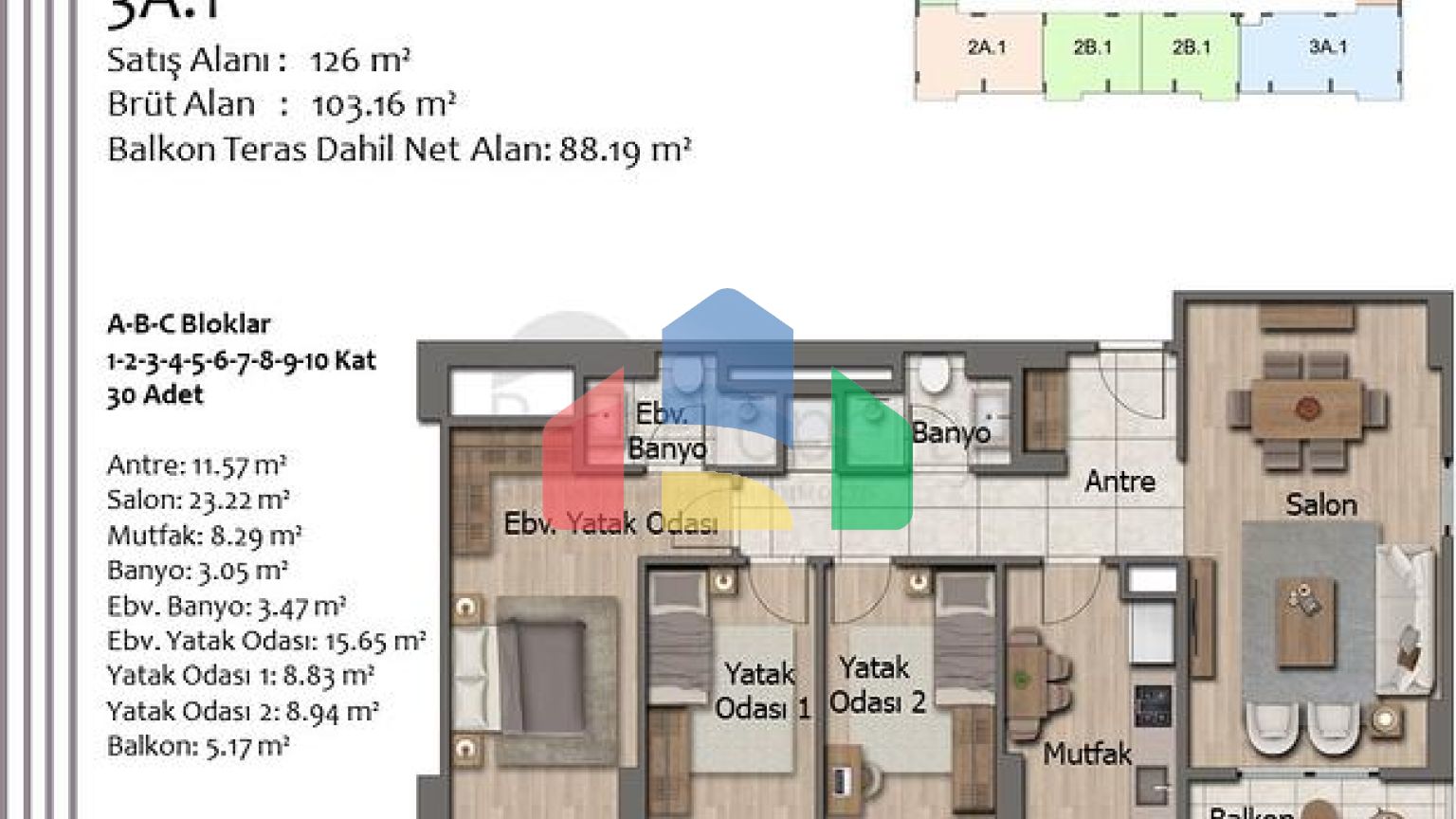 Квартиры планировки 2+1 и 3+1 в районе Кепез - Анталия