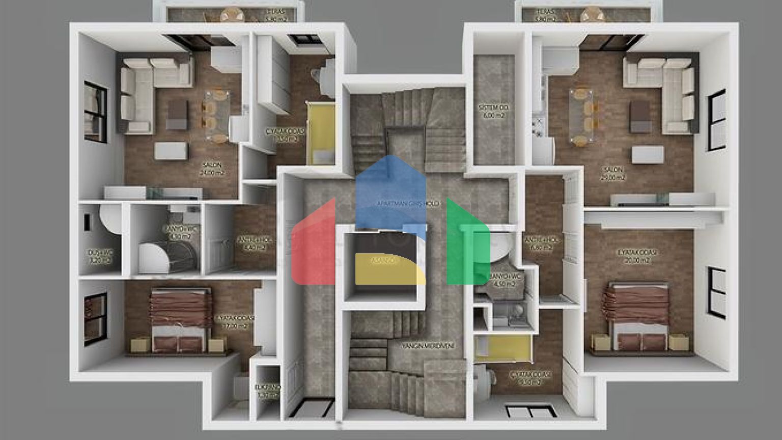 Квартиры планировки 3+1 в районе Кепез - Анталия