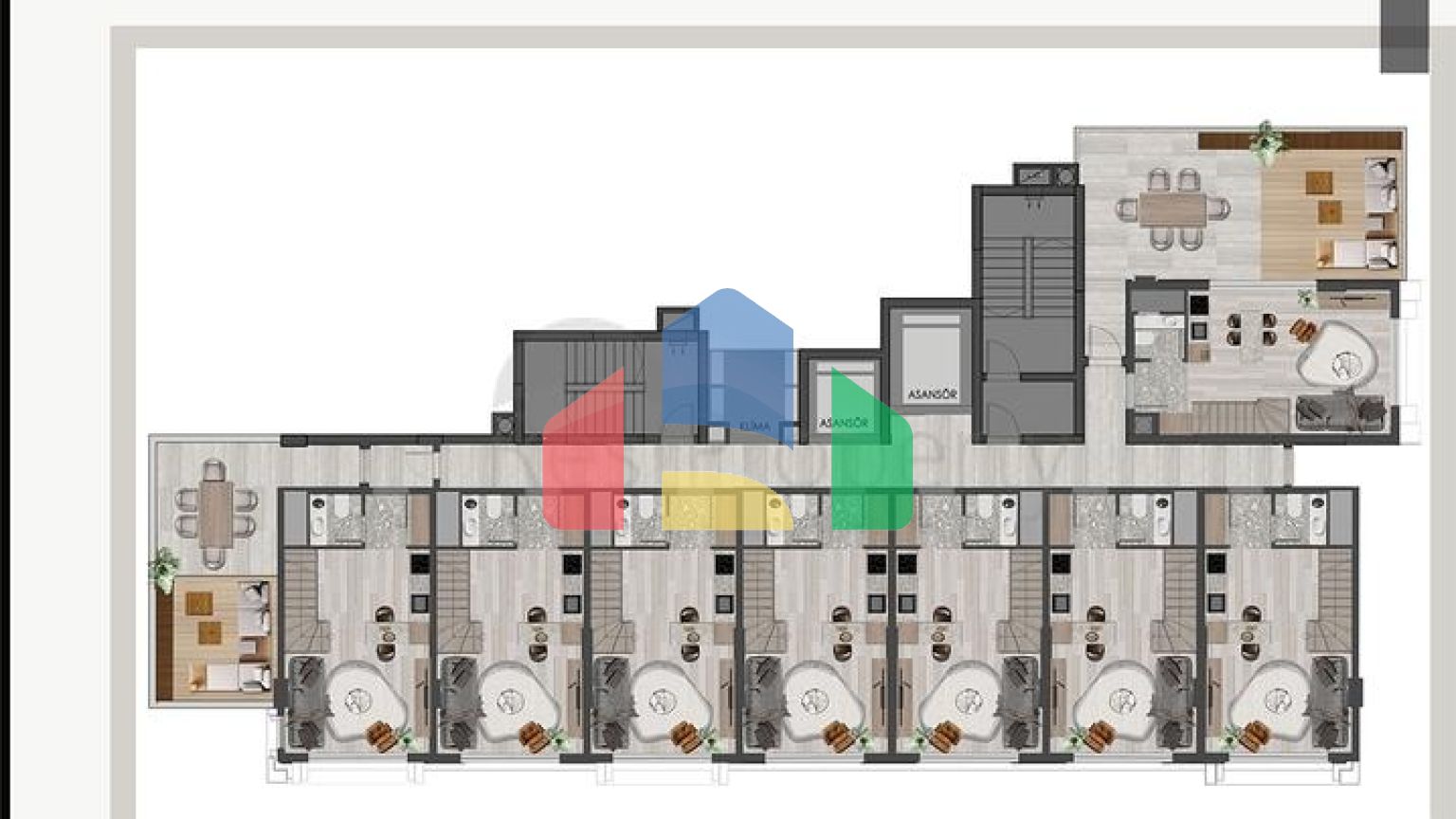 Квартири планування 1 + 1 в районі Кепез - Анталія