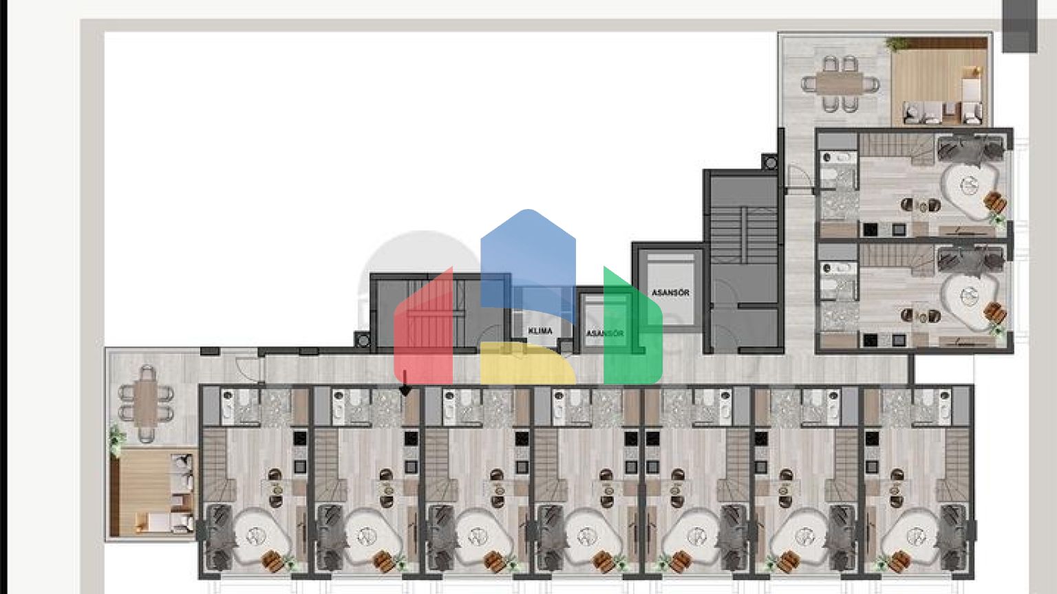 Квартири планування 1 + 1 в районі Кепез - Анталія