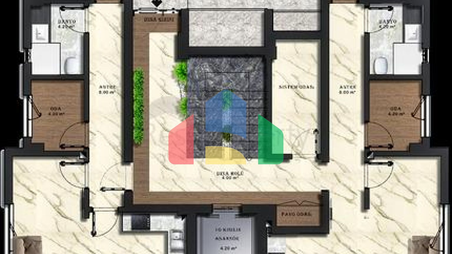Квартиры планировки 3+1 в районе Кепез - Анталия