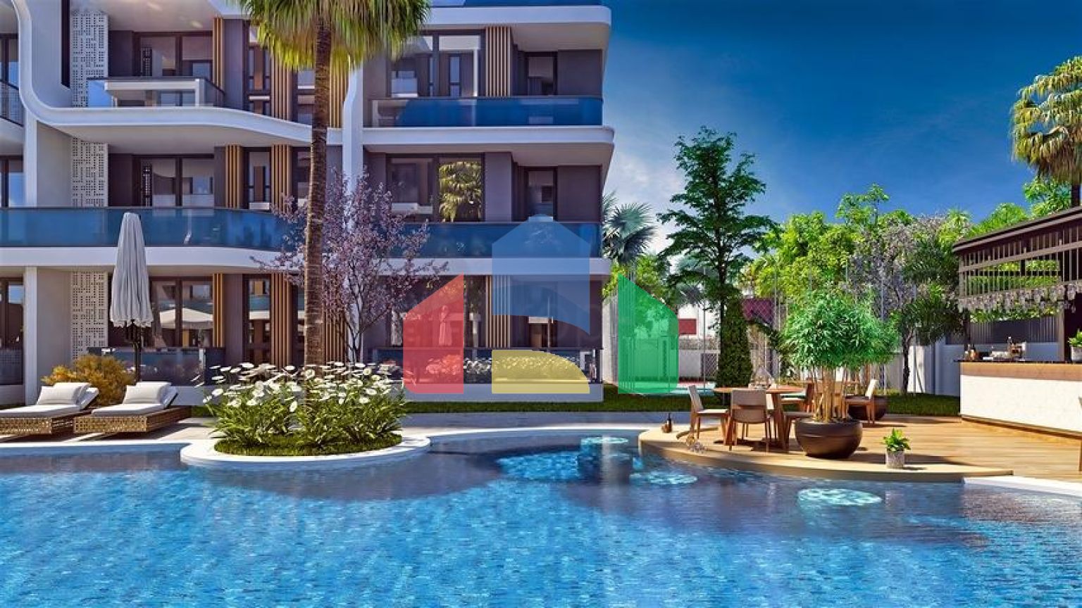 Квартира планування 1 + 1 в районі Алтинташ - Анталія