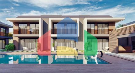 Виллы планировки 3+1 и 5+2 в микрорайоне Гюзельюрт - Анталия