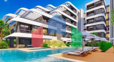 Квартира планування 1 + 1 в мікрорайоні Алтинташ - Анталія