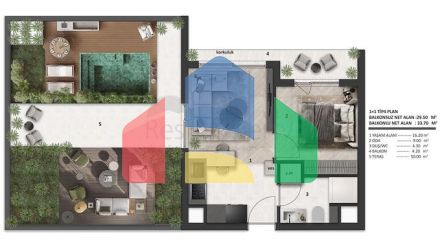 Квартиры планировки 1+1 в районе Алтынташ - Анталия