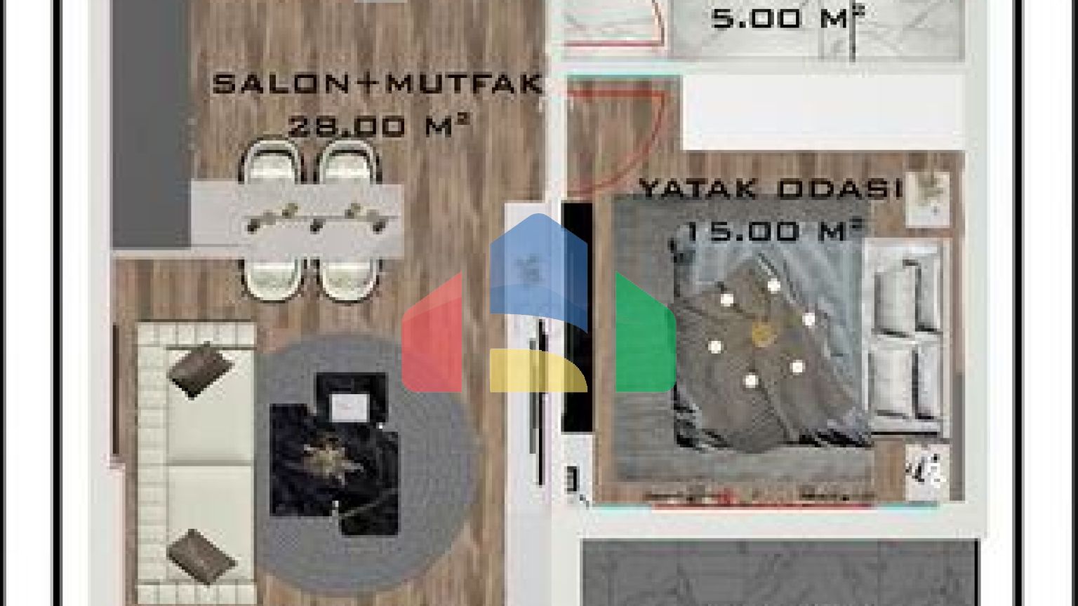 Квартири планування 1 + 1 і 2 + 1 в районі Алтинташ - Анталія