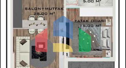 Квартири планування 1 + 1 і 2 + 1 в районі Алтинташ - Анталія