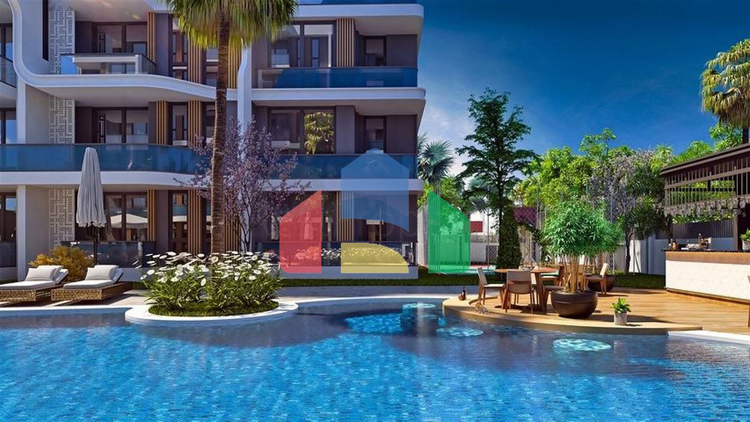 Квартира планування 1 + 1 в районі Алтинташ - Анталія