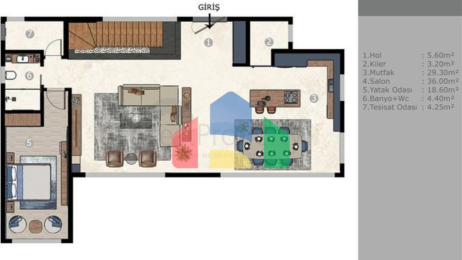 Вилла планировки 6+1 в микрорайоне Эрменек - Анталия