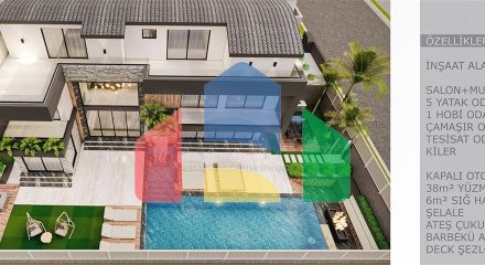 Вилла планировки 6+1 в микрорайоне Эрменек - Анталия