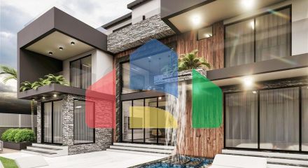 Вилла планировки 6+1 в микрорайоне Эрменек - Анталия