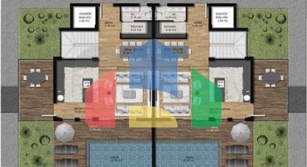 Виллы планировки 6+2 в районе Алтынташ - Анталия