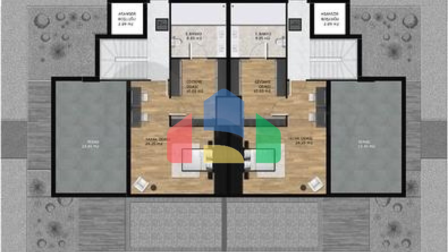 Виллы планировки 6+2 в районе Алтынташ - Анталия