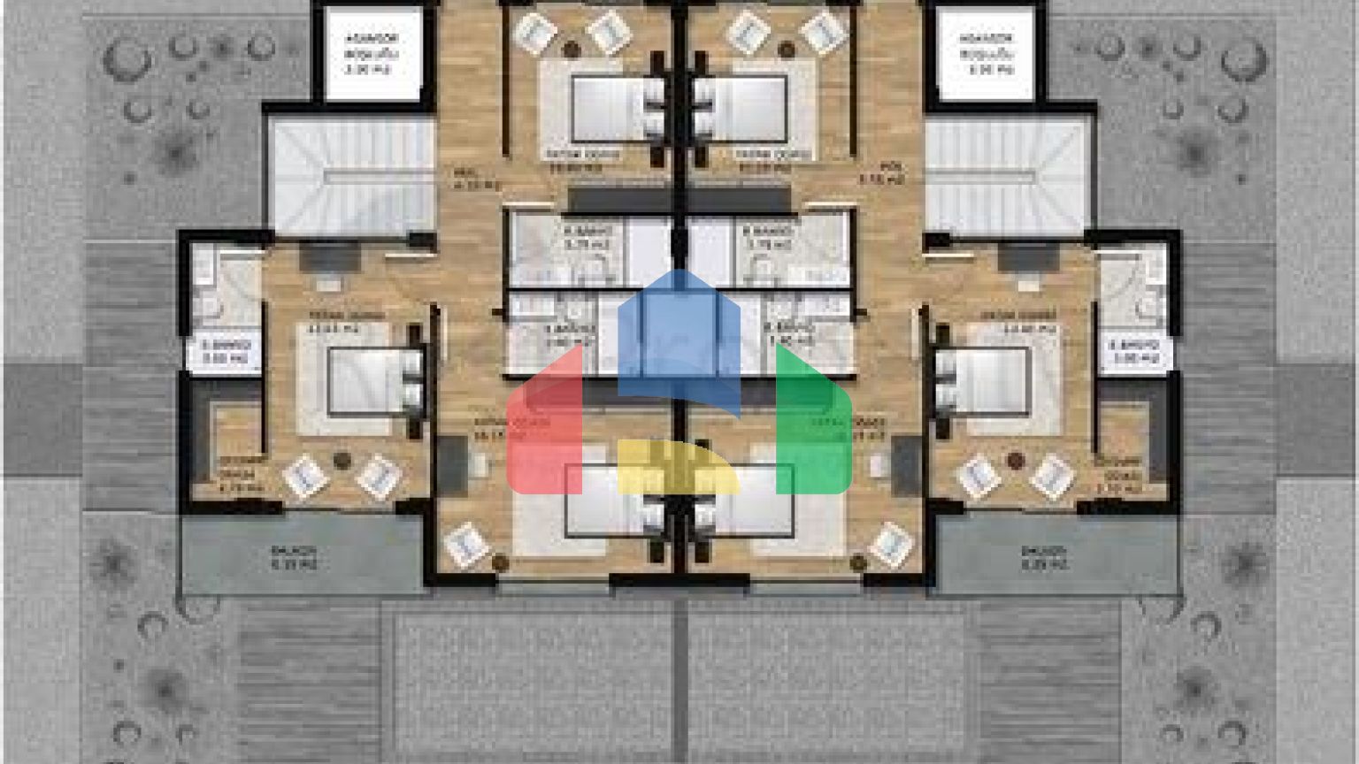 Виллы планировки 6+2 в районе Алтынташ - Анталия