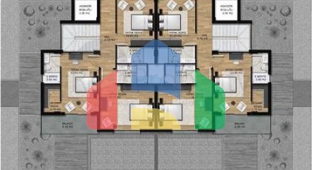 Виллы планировки 6+2 в районе Алтынташ - Анталия