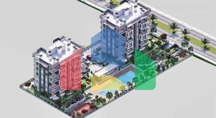 Квартири планування 1 + 1 і 2 + 1 в районі Алтинташ - Анталія