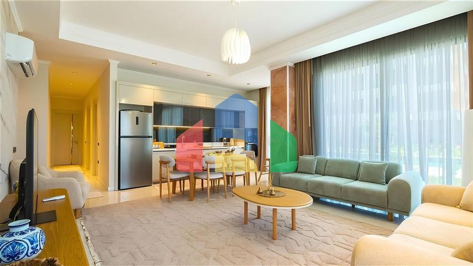 Розкішна квартира 3 + 1 з садом в елітному комплексі біля моря