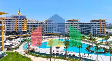 Роскошная квартира 3+1 с садом в элитном комплексе у моря