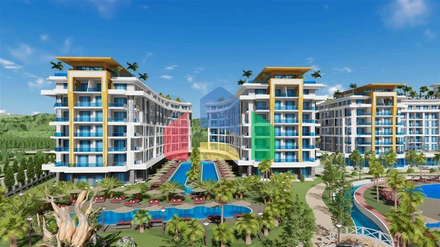 Квартира 1+1 в самом масштабном проекте в Алании в районе Тюрклер