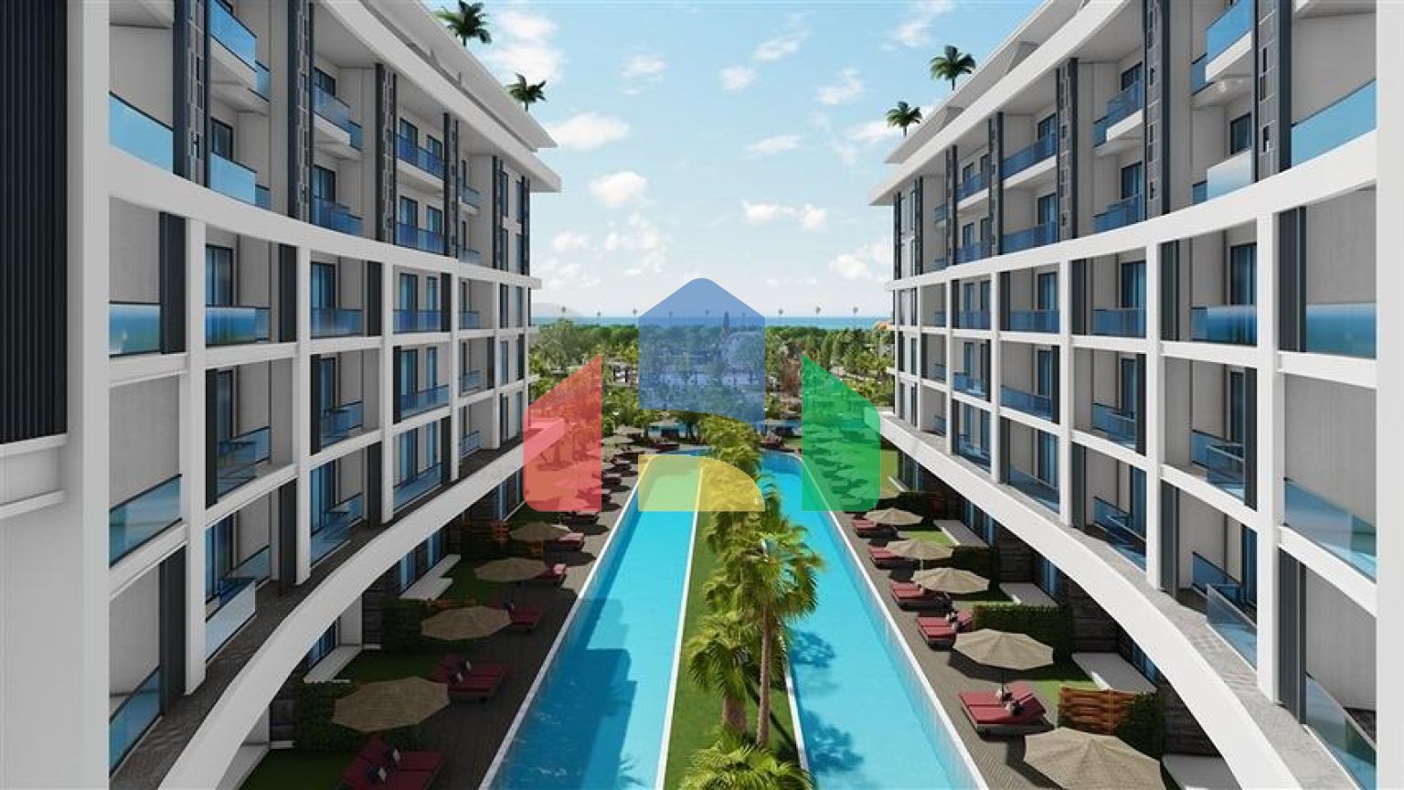 Квартира 1+1 в самом масштабном проекте в Алании в районе Тюрклер