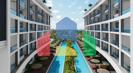 Квартира 1+1 в самом масштабном проекте в Алании в районе Тюрклер