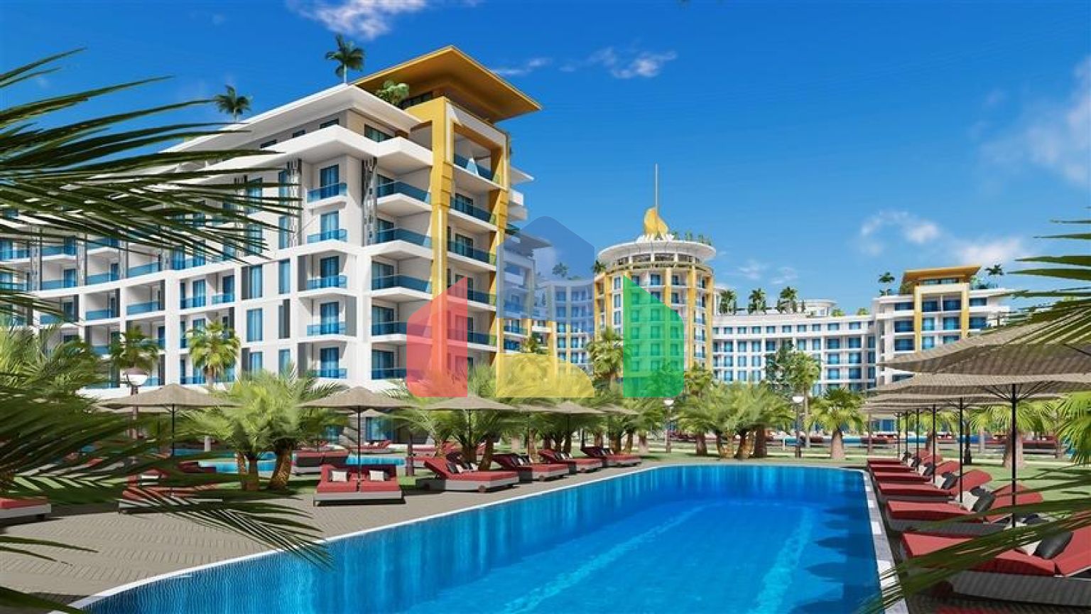 Квартира 1+1 в самом масштабном проекте в Алании в районе Тюрклер