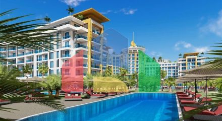 Квартира 1+1 в самом масштабном проекте в Алании в районе Тюрклер