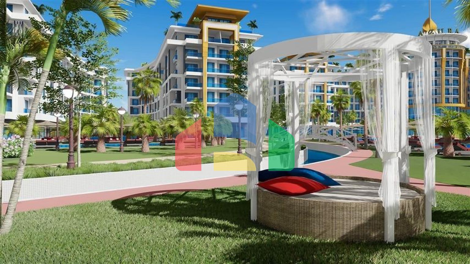 Квартира 1+1 в самом масштабном проекте в Алании в районе Тюрклер