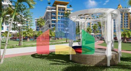 Квартира 1+1 в самом масштабном проекте в Алании в районе Тюрклер