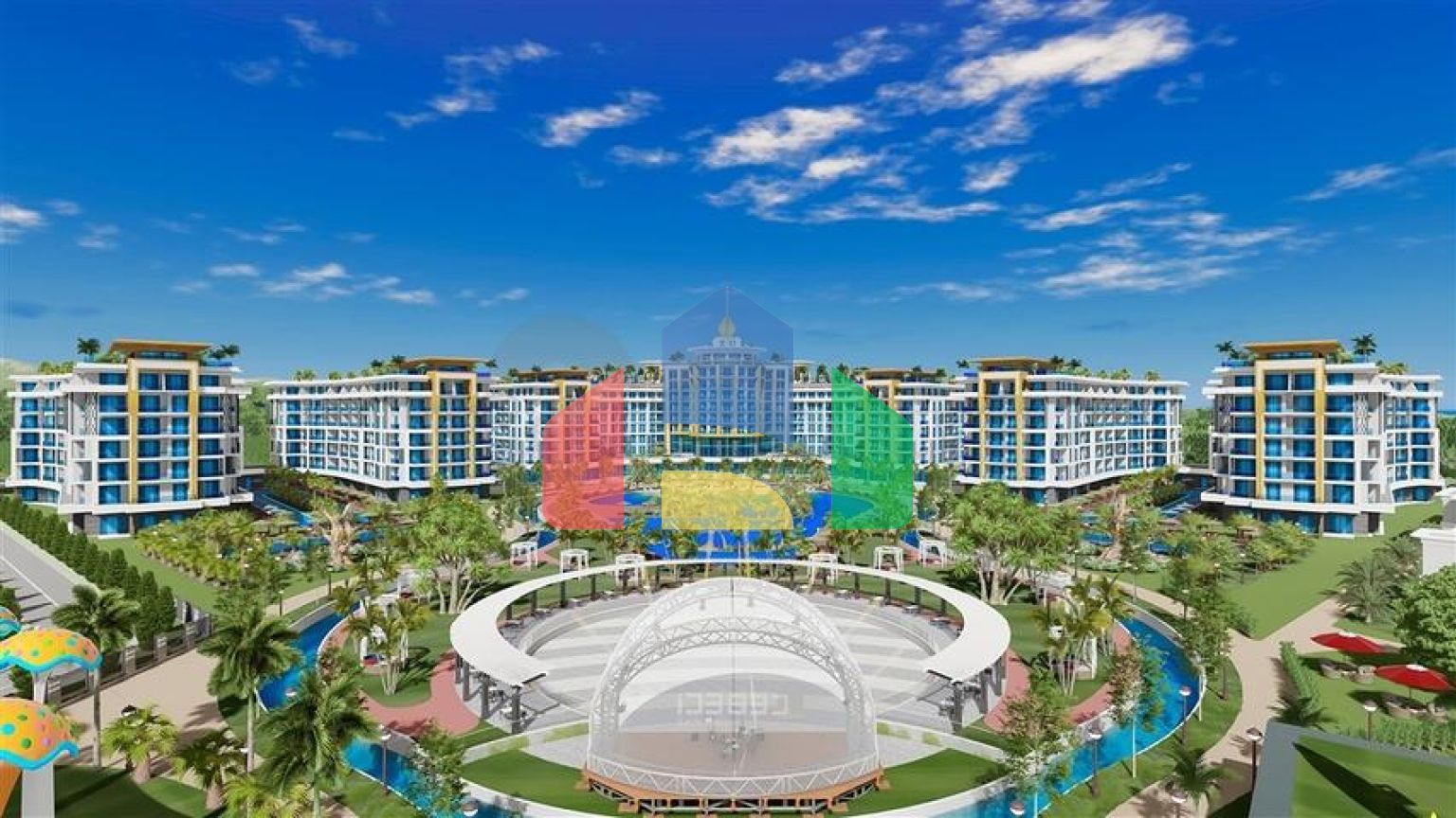 Квартира 1+1 в самом масштабном проекте в Алании в районе Тюрклер