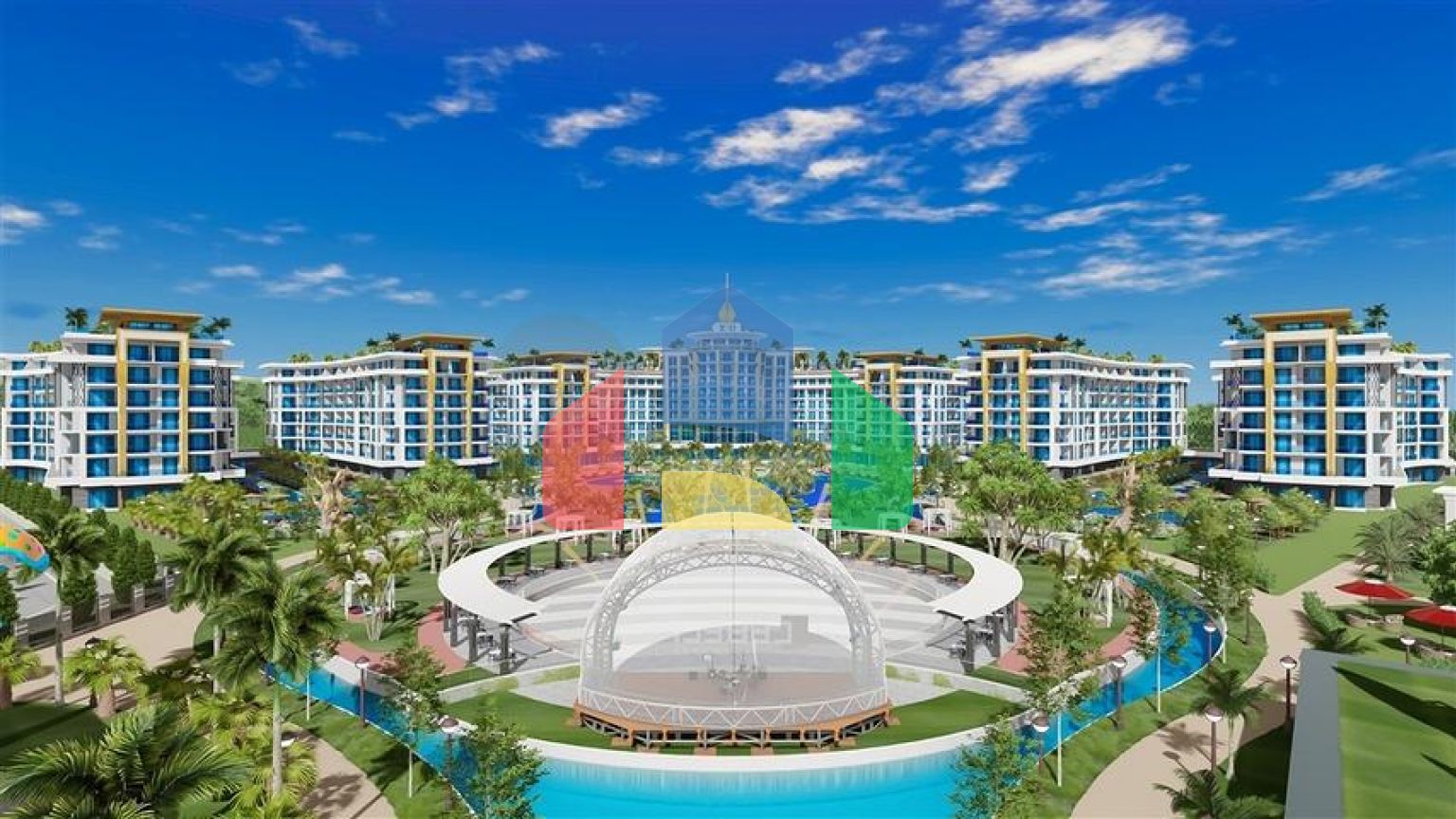 Квартира 1+1 в самом масштабном проекте в Алании в районе Тюрклер