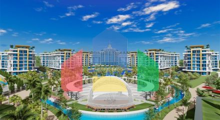 Квартира 1+1 в самом масштабном проекте в Алании в районе Тюрклер