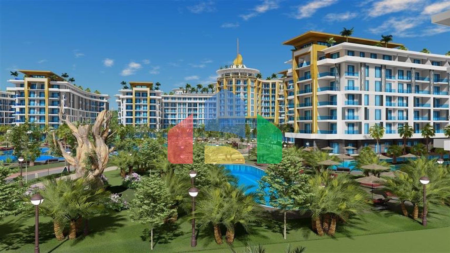 Квартира 1+1 в самом масштабном проекте в Алании в районе Тюрклер